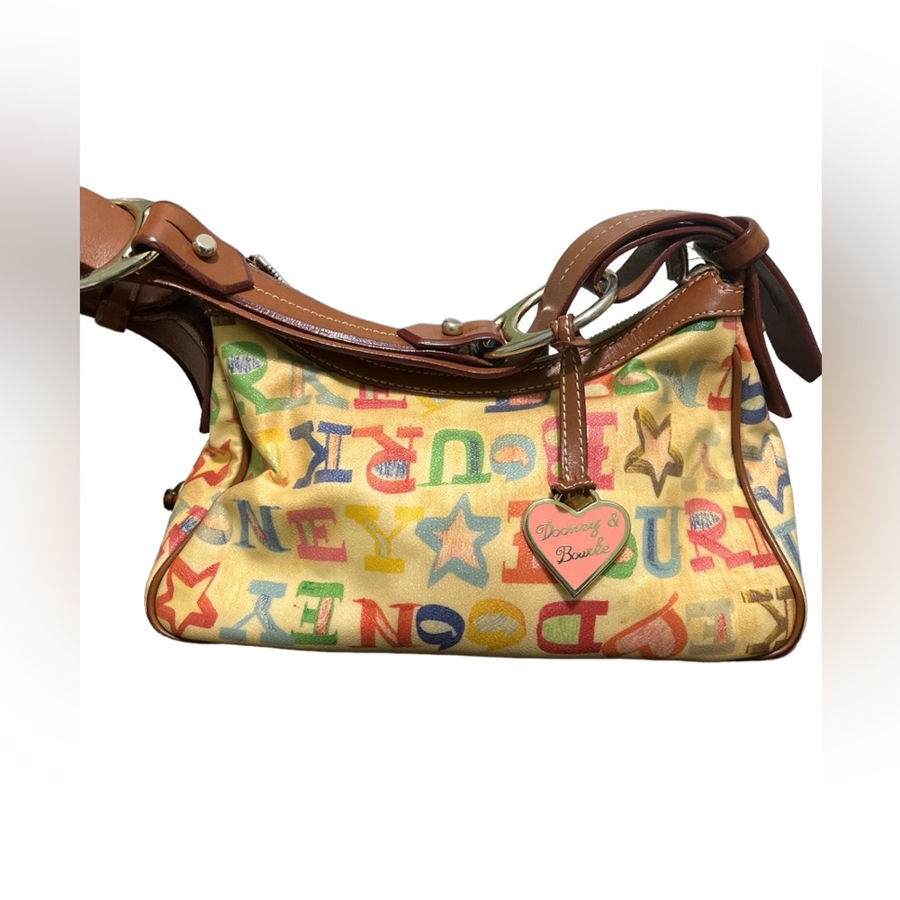 Dooney & Bourke Coated Rainbow Doodle Graffiti Y2K, Boho Handbag Purse Tote 👜 - Picture 8 of 16